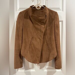 BCBG genuine camel/ginger Suede jacket